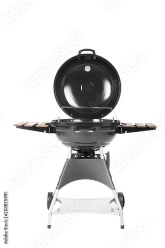 New modern barbecue grill on white background