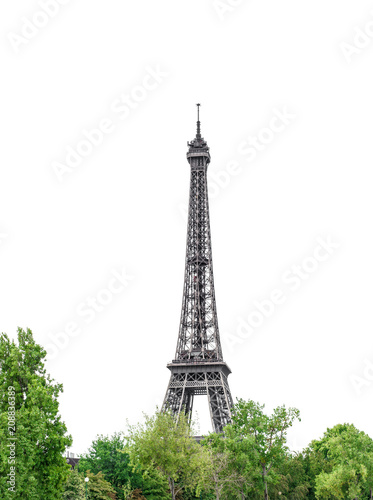 Fototapeta Naklejka Na Ścianę i Meble -  Eiffel Tower Paris white background