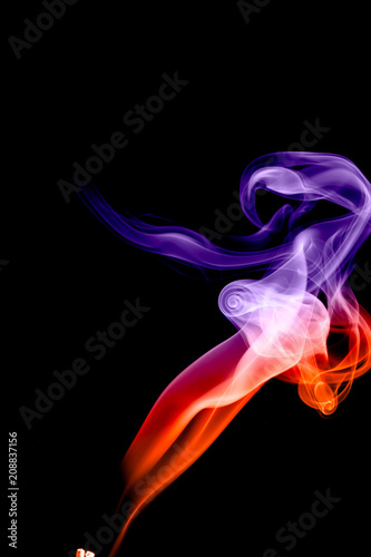 Incense colored smoke