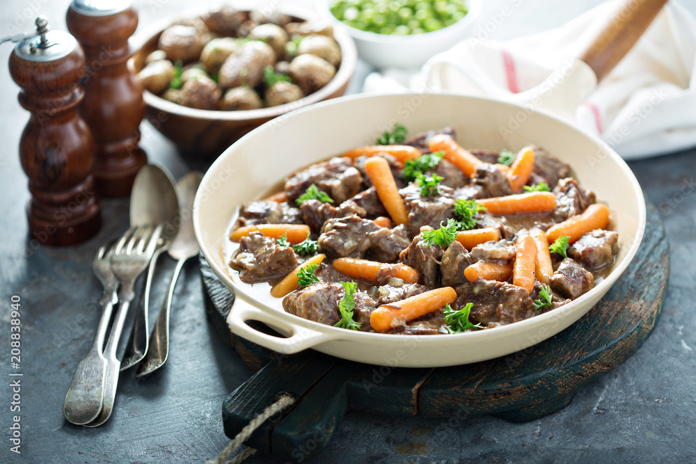 Beef stew with carrots and parsley Beef stew with carrots and parsley