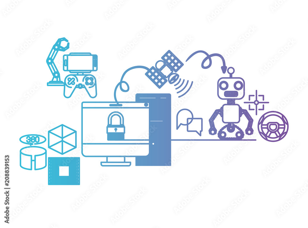set satellital technology icons vector illustration design set satellital technology icons vector illustration design