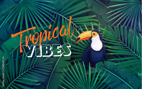 tropical leaves seamless pattern