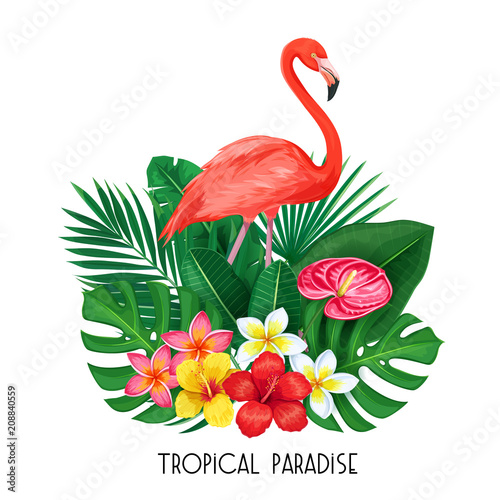 tropical banner with toucan