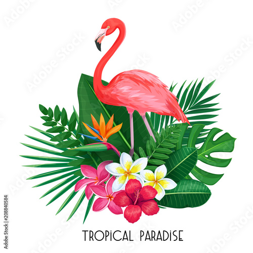 tropical banner with toucan