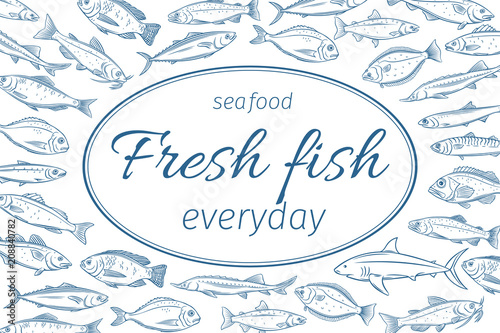poster hand drawn fish