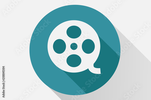 Icono azul de película.