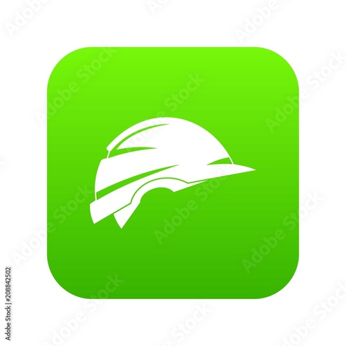 Construction helmet icon digital green for any design isolated on white vector illustration