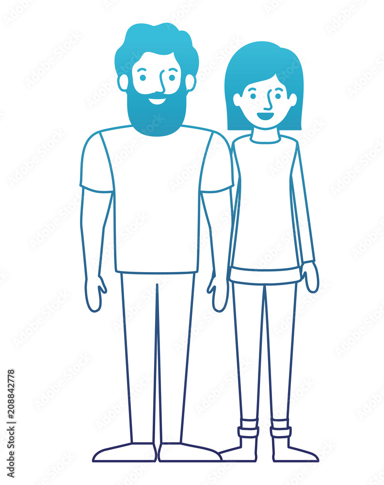 young couple avatars characters vector illustration design young couple avatars characters vector illustration design