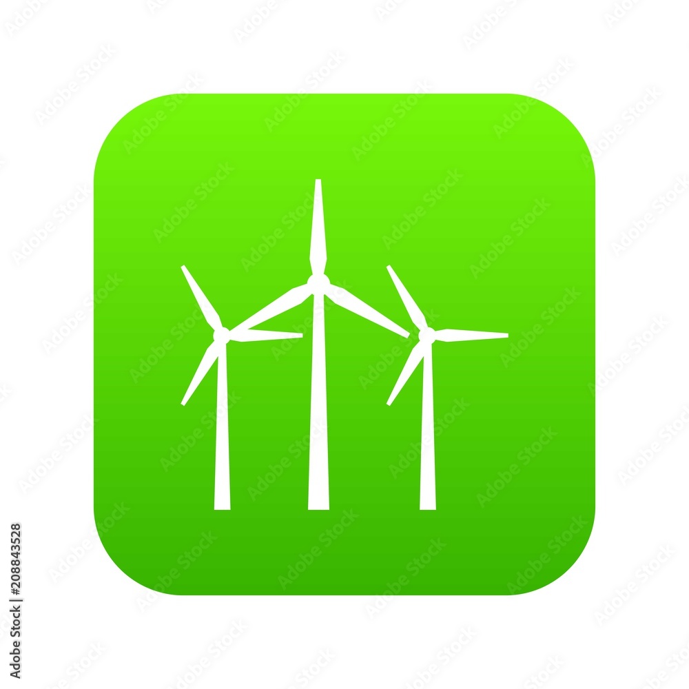 Wind turbines in simple style isolated on white background vector illustration Wind turbines in simple style isolated on white background vector illustration