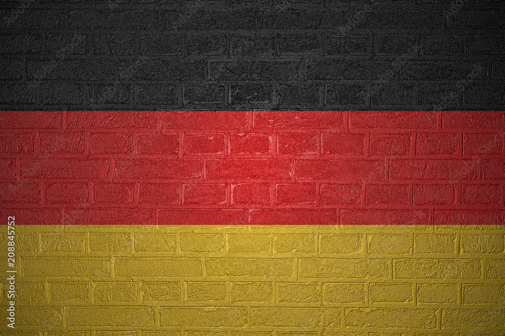 Flag of Germany on brick wall, 3d illustration Flag of Germany on brick wall, 3d illustration