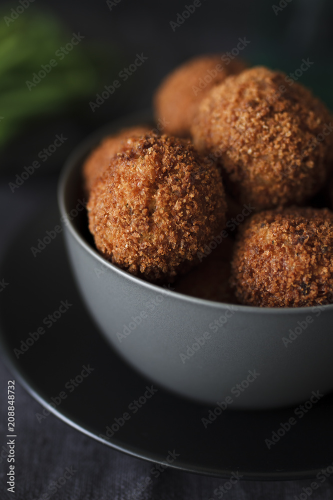 Carrot and Cheese Arancini (rice balls). Carrot and Cheese Arancini (rice balls).