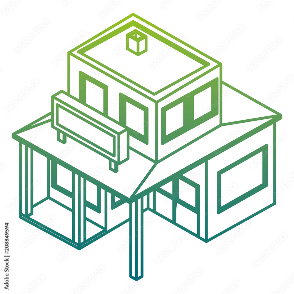 store building exterior isometric icon vector illustration design