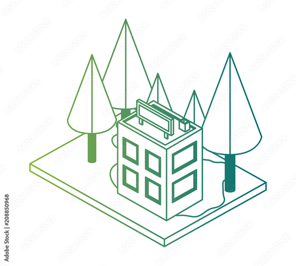 store building exterior with landscape isometric vector illustration design store building exterior with landscape isometric vector illustration design