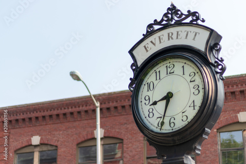 Clock at Broadway Street Everett MA photo