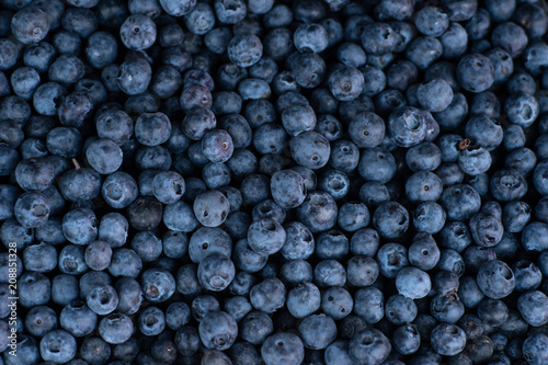 Blueberries on a market
