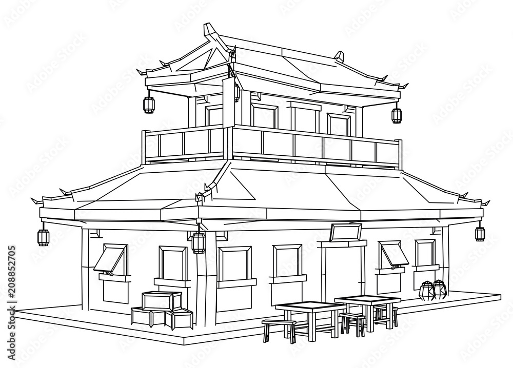 Vector sketch house on the white background. Vector sketch house on the white background.