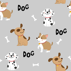 Keuken achterwand Honden patronen Schattig hondje doorlopend patroon  © Dusida