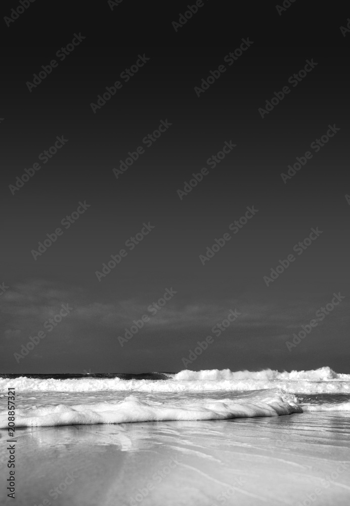 Black and white moody beach background