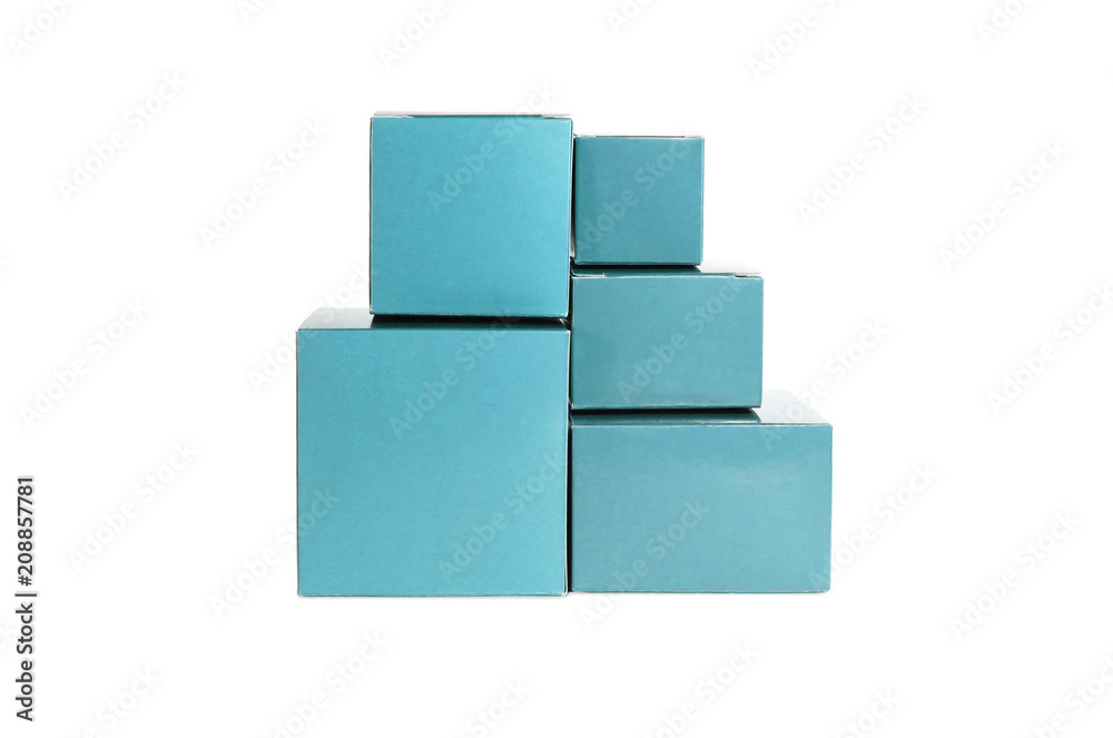 Five blue boxes Five blue boxes