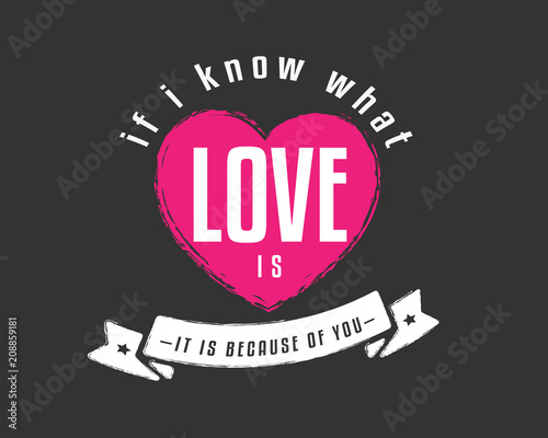 If I know what love is, it is because of you.