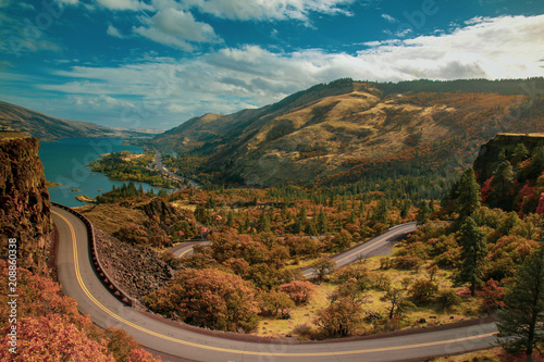 Historic Rowena Crest Road by Columbia Gorge, Oregon, USA photo