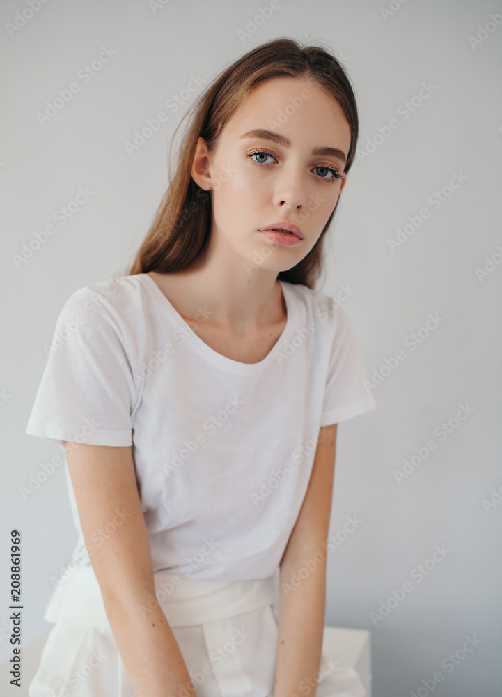Studio fashion portrait of gorgeous teen girl Studio fashion portrait of gorgeous teen girl