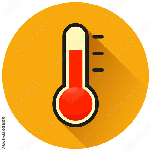 thermometer circle orange icon concept