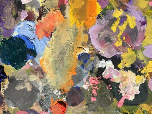 Obraz Kolorowy kolor oleju na palecie