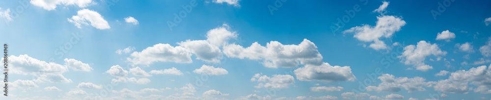 The vast blue sky and clouds sky.