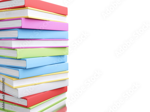 3d Colorful stack of books.