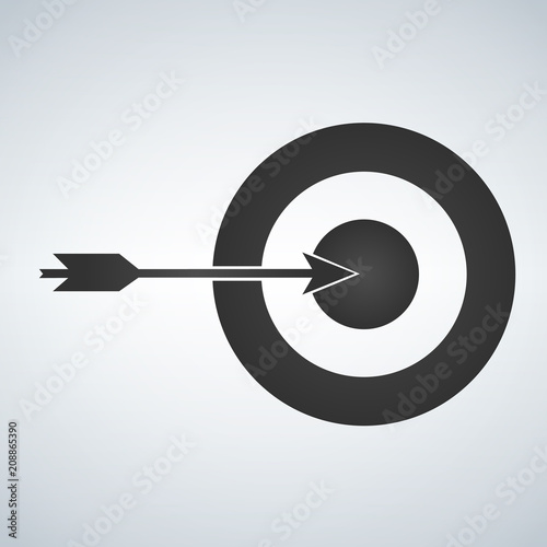 Target and arrow Icon Isolated on White Background.
