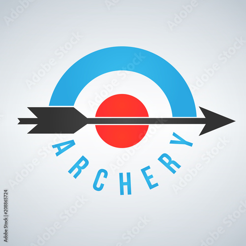 Archery Target and arrow logo Isolated on White Background.