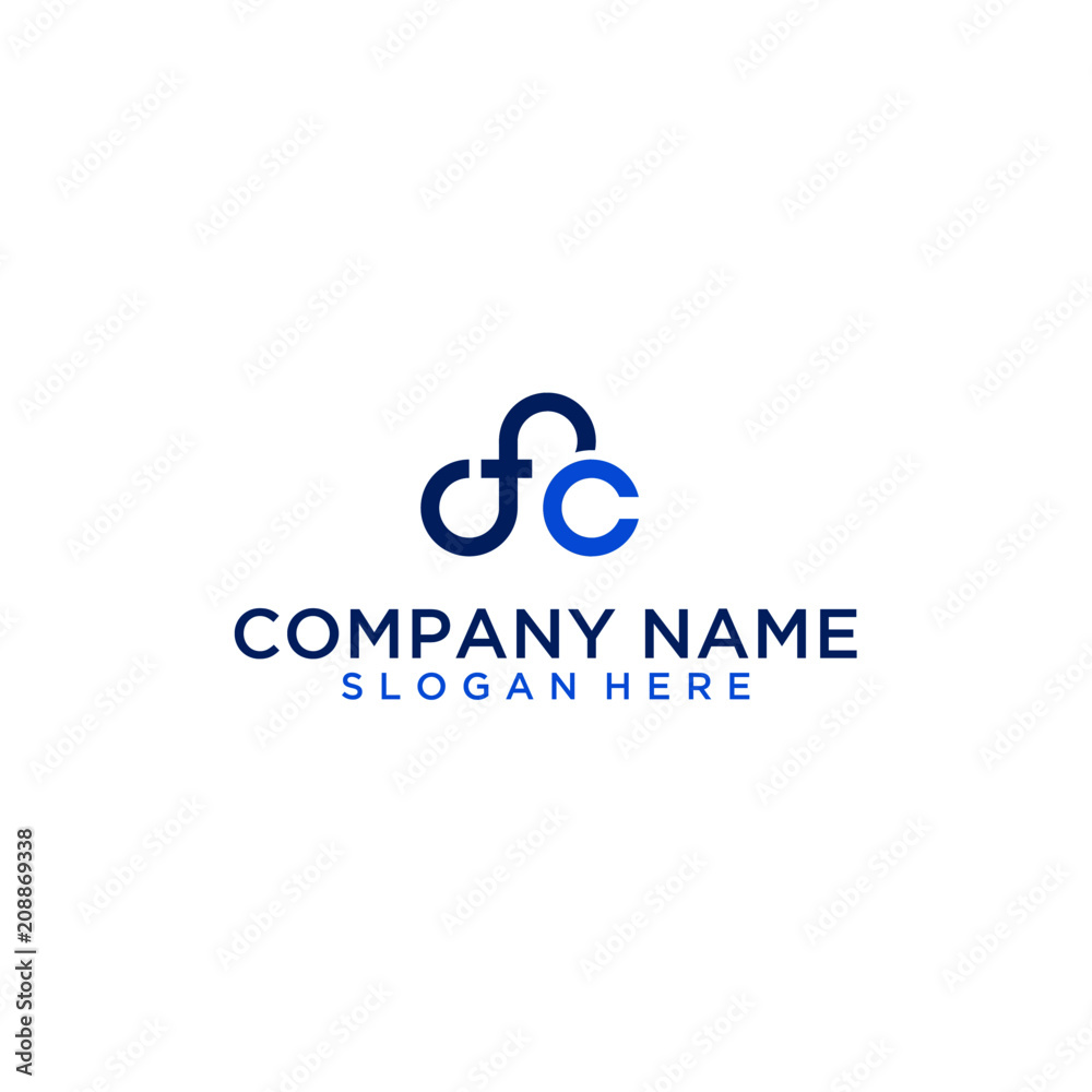 Letter FC cloud logo design Letter FC cloud logo design