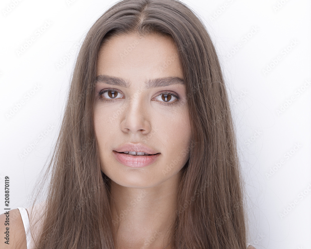 closeup. face of beautiful young woman closeup. face of beautiful young woman