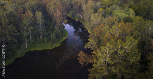 River snaking through a small urban suburb in Brisbane Australia