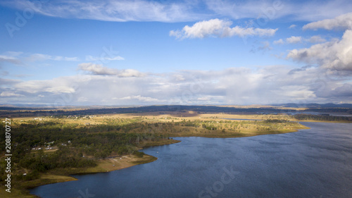 Aerial views over Bjelke Peterson Dam in Queensland  Australia
