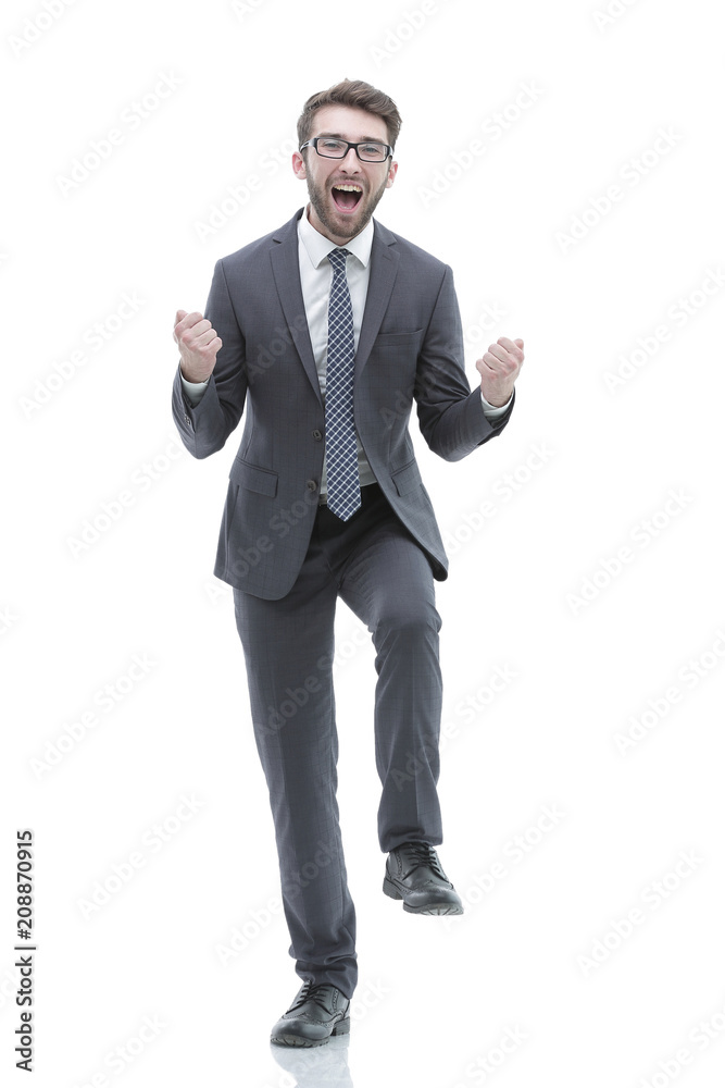 happy and successful businessman. photo in full growth. happy and successful businessman. photo in full growth.