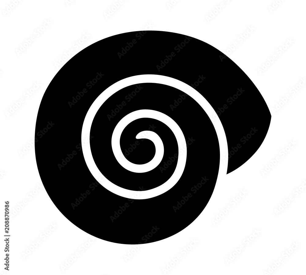 Empty land snail shell or gastropod shell flat vector icon for wildlife apps and websites Empty land snail shell or gastropod shell flat vector icon for wildlife apps and websites