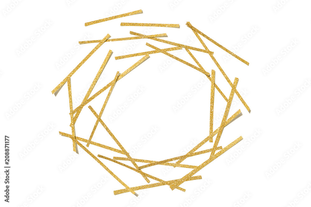 Gold glitter paper cut background - isolated Gold glitter paper cut background - isolated