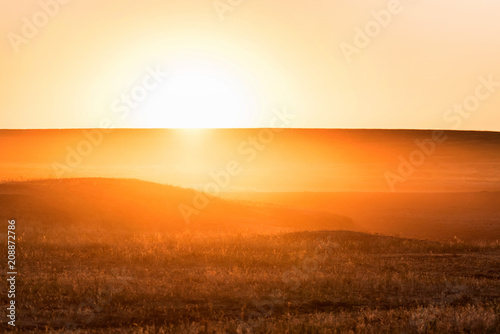 Beautiful sunset over the field © Yakov