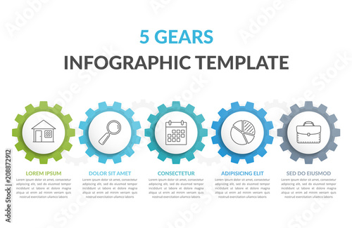 Infographic Template with Gears