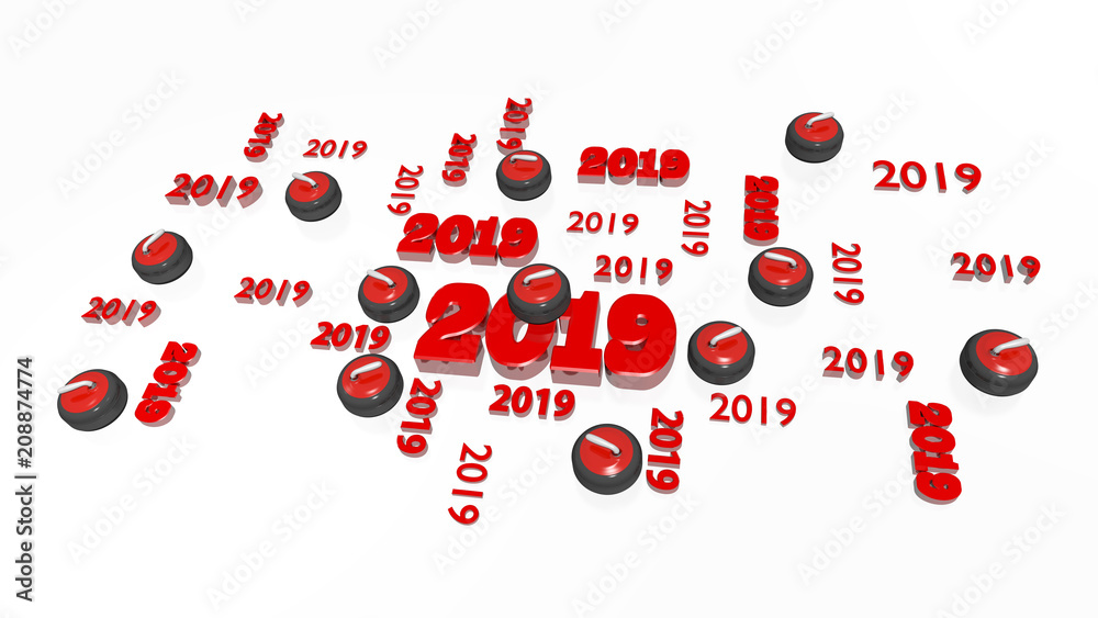 Several Curling 2019 Designs with Some Stones Several Curling 2019 Designs with Some Stones
