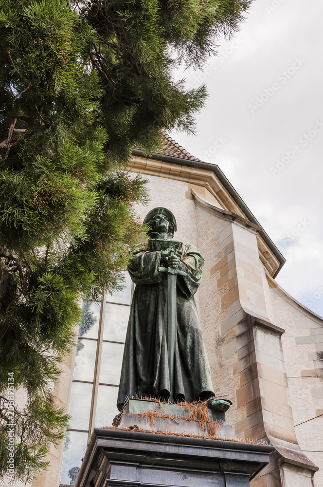 Zürich, Zwingli-Denkmal, Denkmal, Zwingli, Kirche, Wasserkirche ...