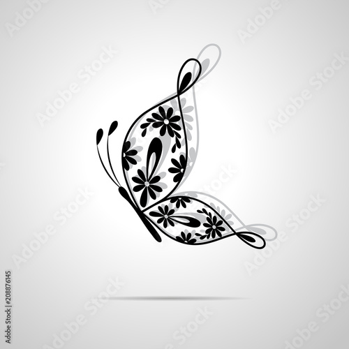 Beautiful butterfly with floral pattern.