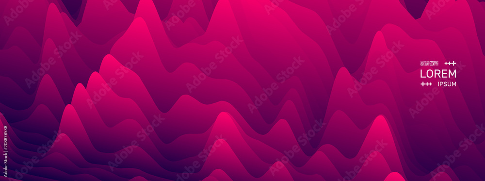 Pattern with optical illusion. Abstract wavy background. Futuristic vector illustration. - obrazy, fototapety, plakaty 