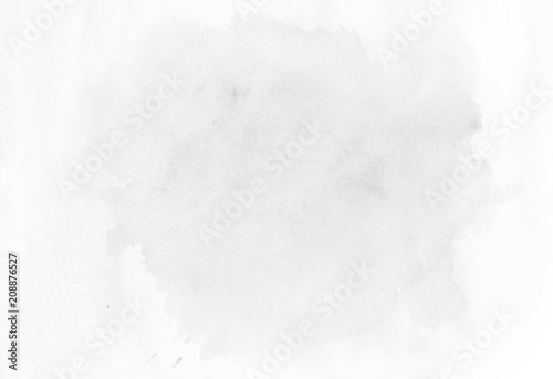 White-grey watercolor illustration, hand drawn image. Azure splash. Template background for design.