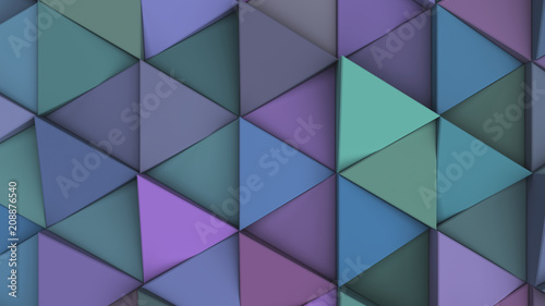 Pattern of blue-purple triangle prisms