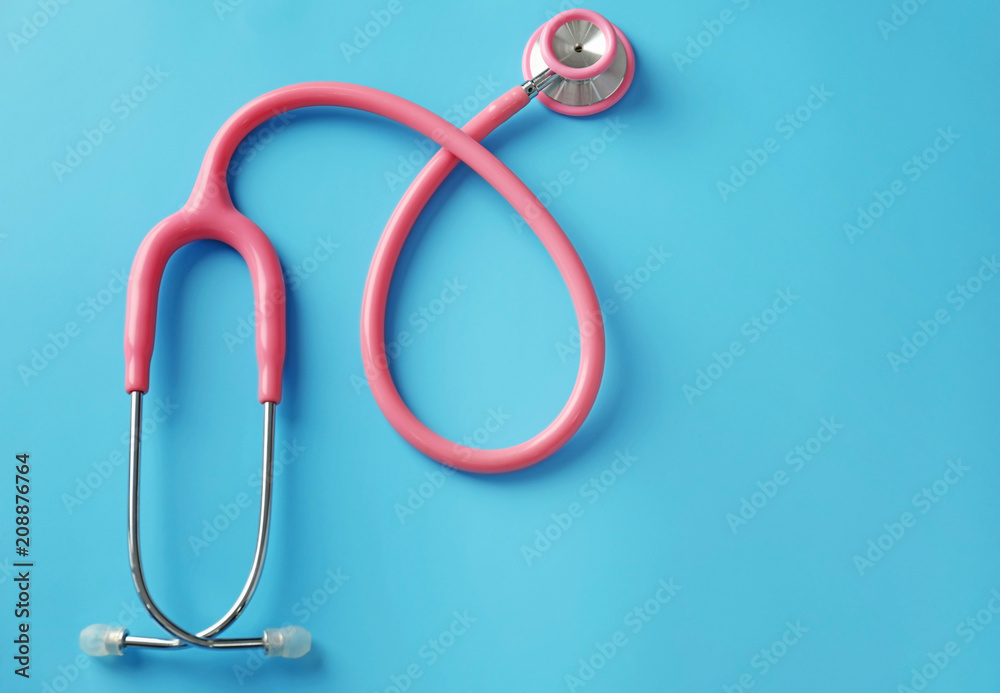 Stethoscope on color background. Health care concept Stethoscope on color background. Health care concept