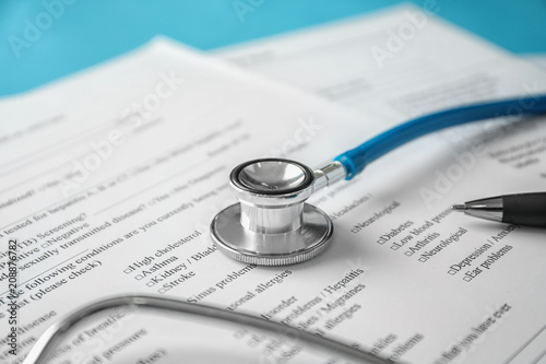 Stethoscope and patient med...