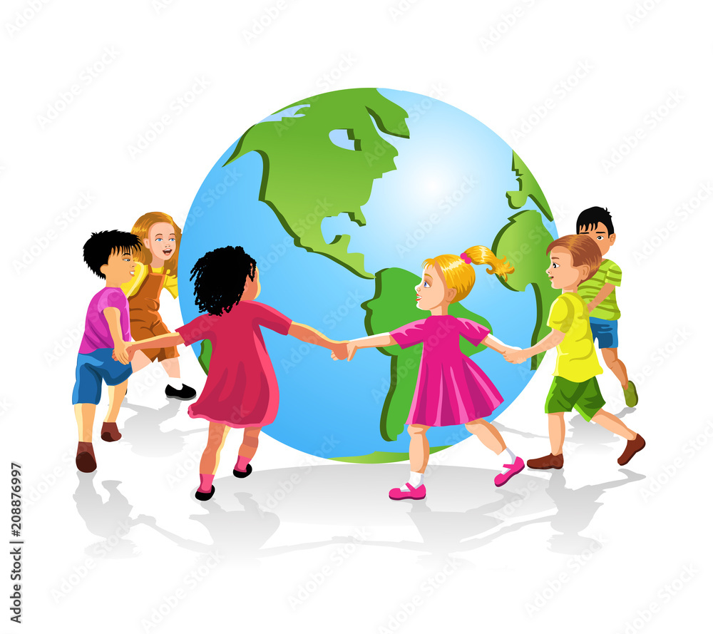 children around the world holding hands Stock Vector | Adobe Stock